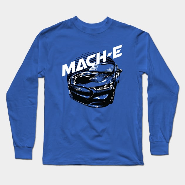 Retro Sun Mustang Mach-E Long Sleeve T-Shirt by zealology